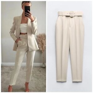 Zara Elegant Cream Trousers NWT